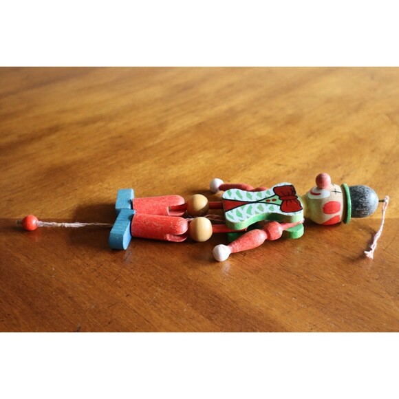 M. Gschnitzer Austria Wood Jester Clown Puppet Pull String Vintage Ornament 8.25 - Picture 11 of 12